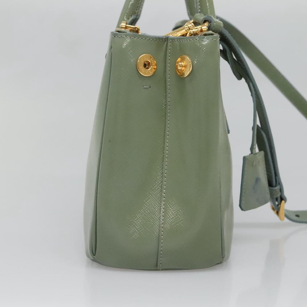 Prada Double Zip Lux Tote Saffiano Leather Gold Leather Handbag (Pre-Owned)