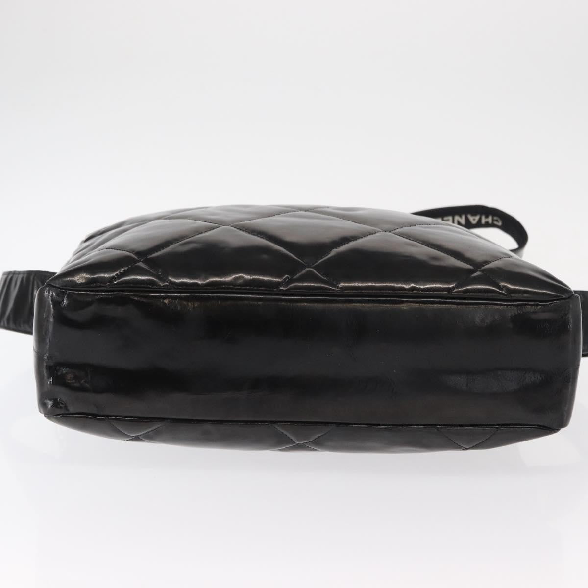 Chanel Vintage Shoulder Bag Enamel Black Patent_Leather Shoulder Bag Bag (Pre-Owned)