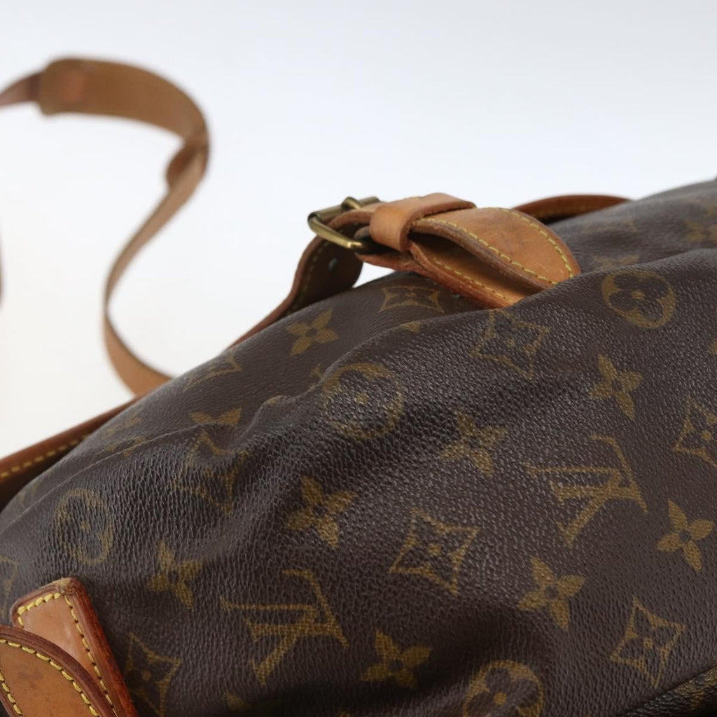 Louis Vuitton Saumur Handbag Monogram Canvas Brown Canvas Shoulder Bag Bag (Pre-Owned)