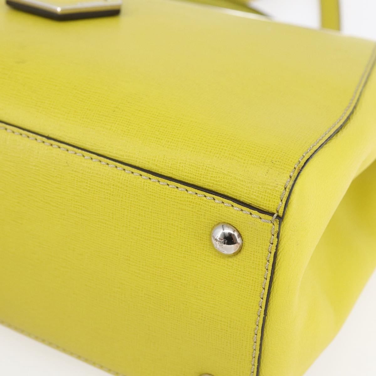 Fendi 2Jours Bag Leather Yellow Leather Handbag (Pre-Owned)