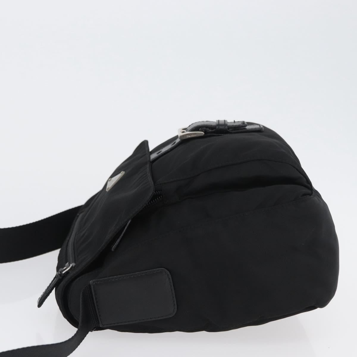 Prada Buckle Messenger Bag Tessuto Black Nylon Shoulder Bag Bag (Pre-Owned)