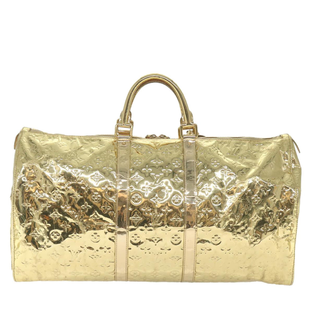 Louis Vuitton Keepall Bag Monogram Miroir Pvc Gold Patent_Leather Travel Bag Bag (Pre-Owned)