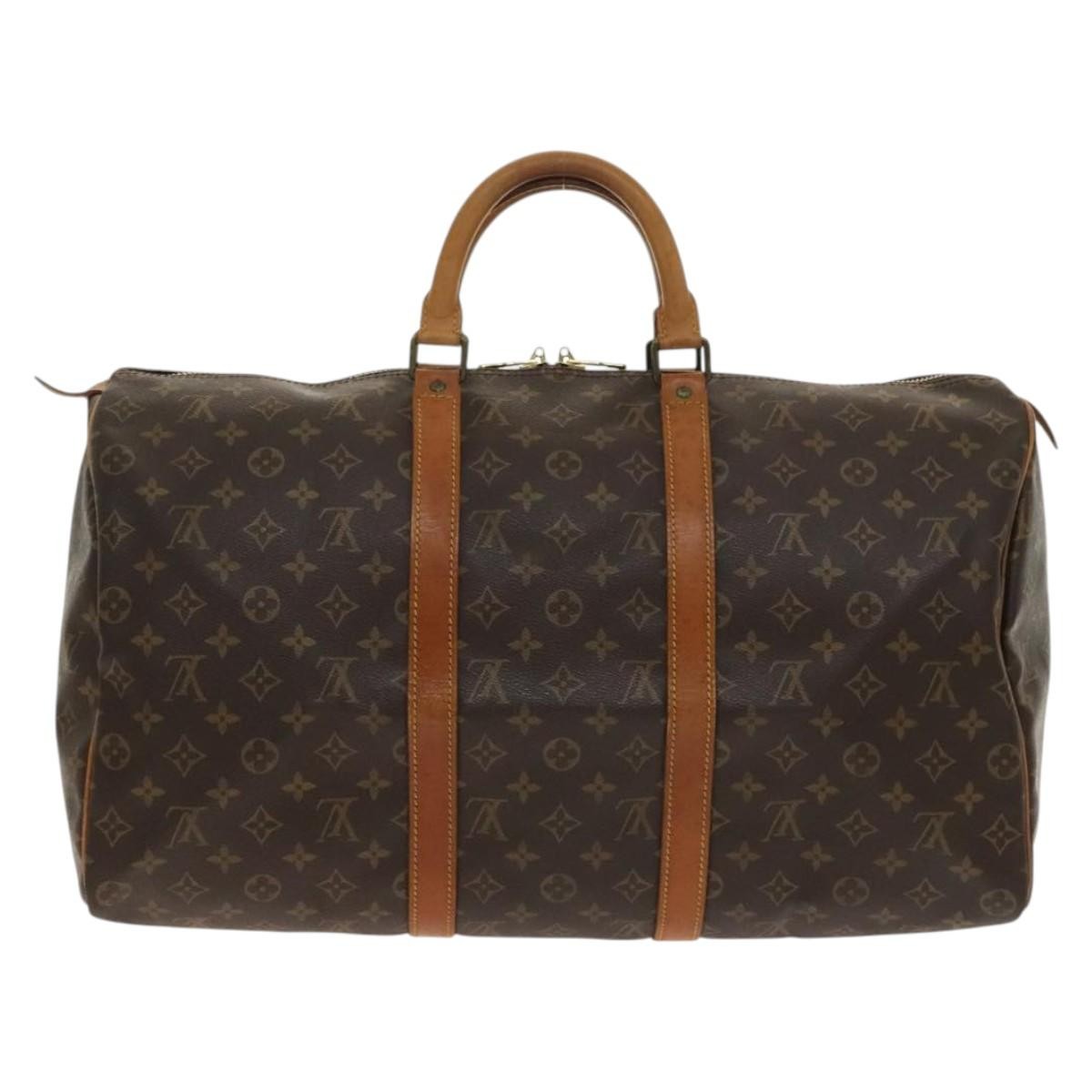 Louis Vuitton Keepall Bag Monogram Canvas Brown Canvas Travel Bag Bag (Pre-Owned)