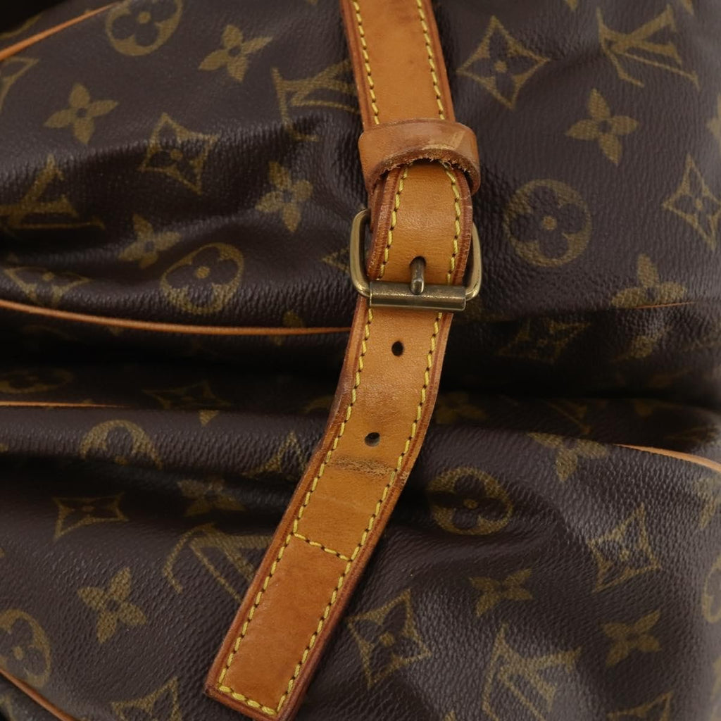 Louis Vuitton Saumur Handbag Monogram Canvas Brown Canvas Shoulder Bag Bag (Pre-Owned)