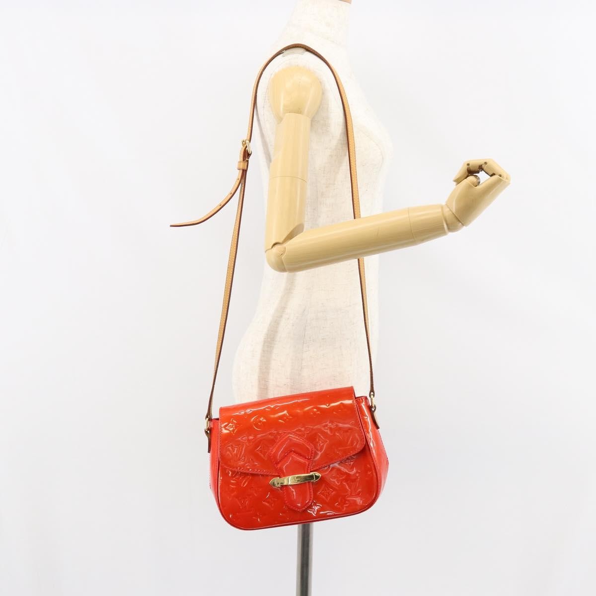 Louis Vuitton Bellflower Handbag Monogram Vernis Red Patent_Leather Shoulder Bag Bag (Pre-Owned)