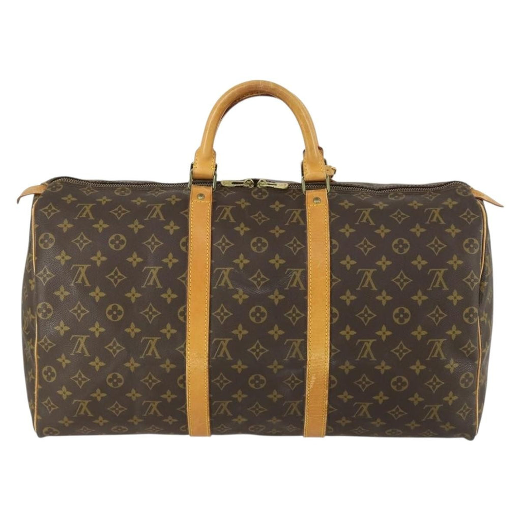 Louis Vuitton Keepall Bag Monogram Canvas Brown Canvas Travel Bag Bag (Pre-Owned)