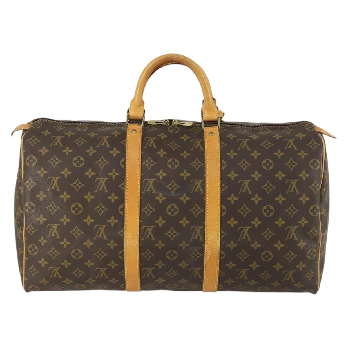 Louis Vuitton Keepall Bag Monogram Canvas Brown Canvas Travel Bag Bag (Pre-Owned)