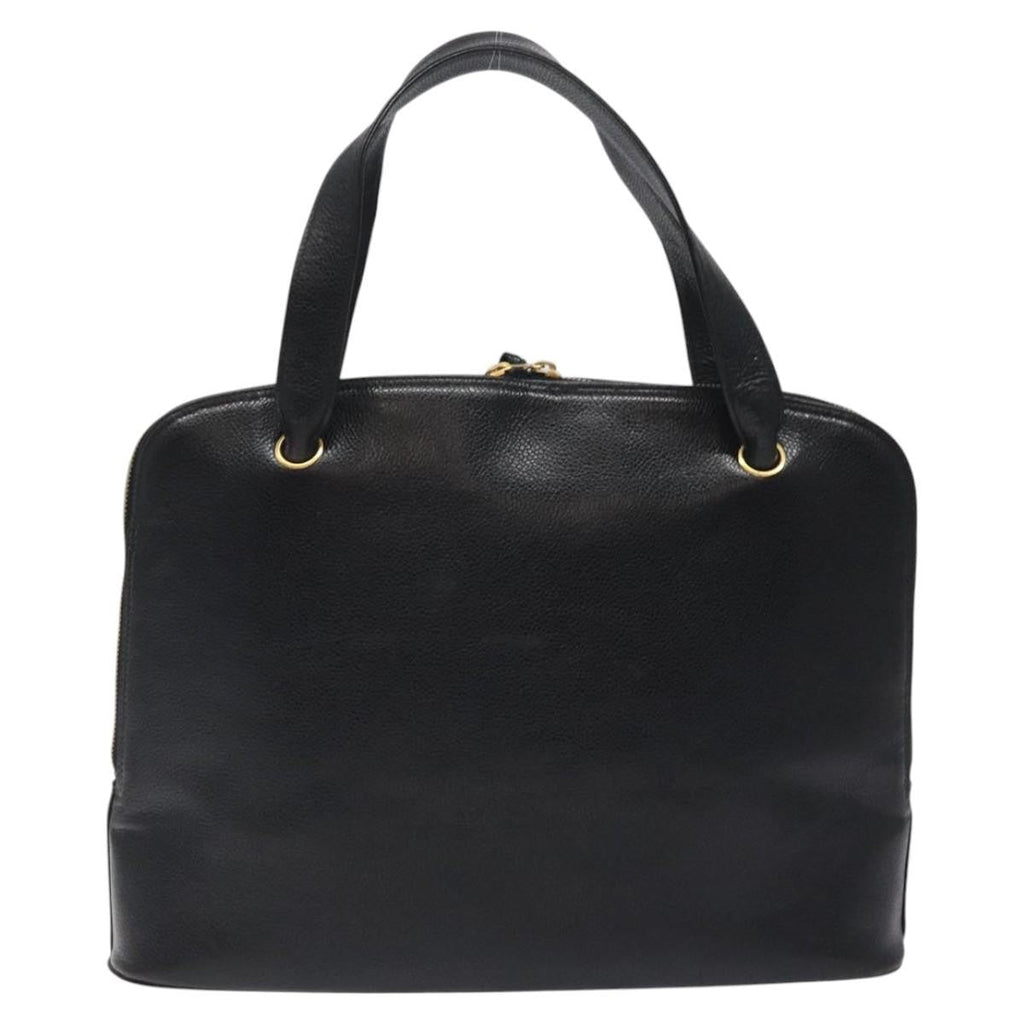 Chanel Vintage Cc Dome Bag Caviar Black Calfskin Handbag (Pre-Owned)