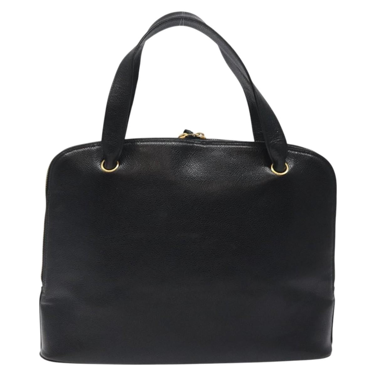 Chanel Vintage Cc Dome Bag Caviar Black Calfskin Handbag (Pre-Owned)