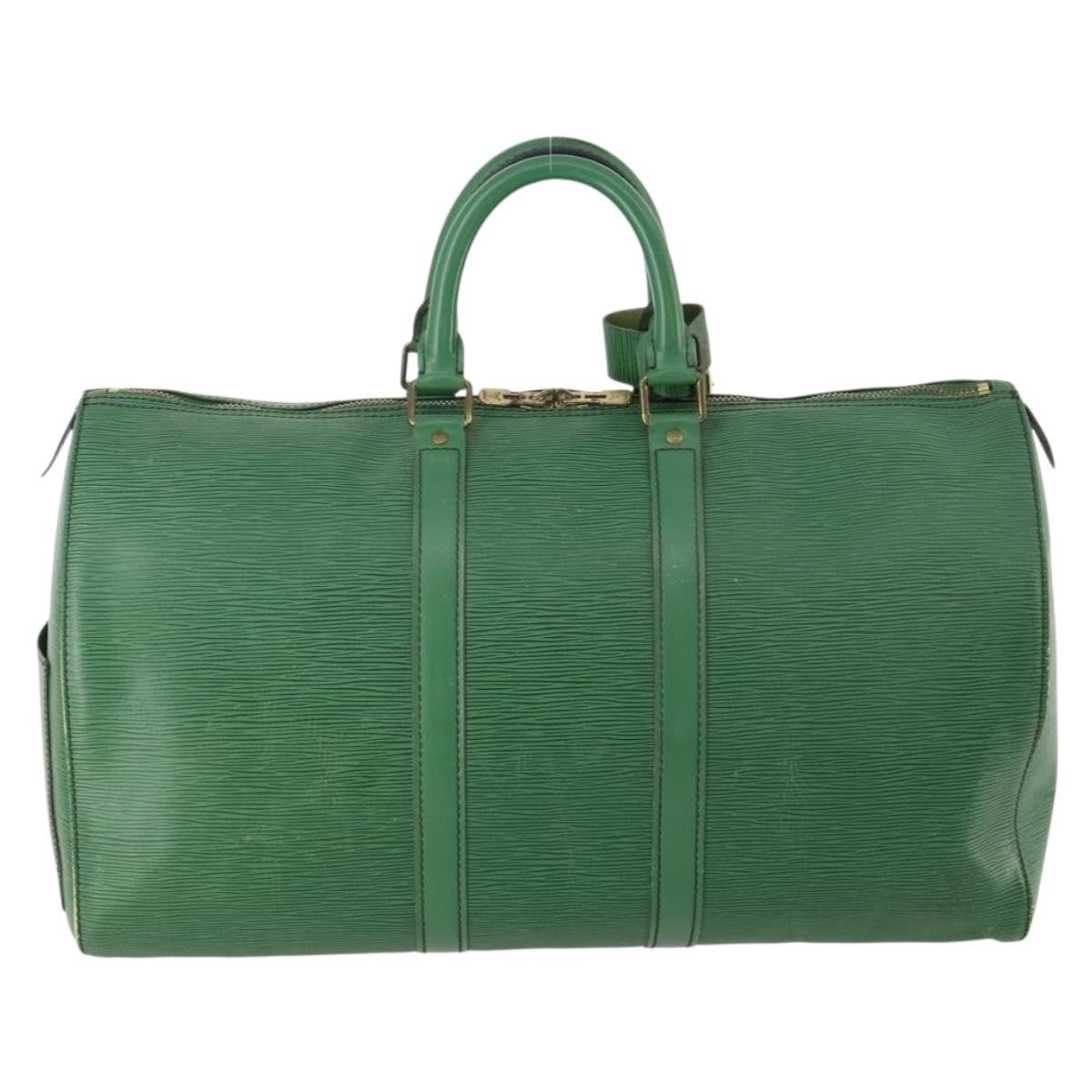Louis Vuitton Keepall Bag Epi Leather Green Leather Travel Bag Bag (Pre-Owned)