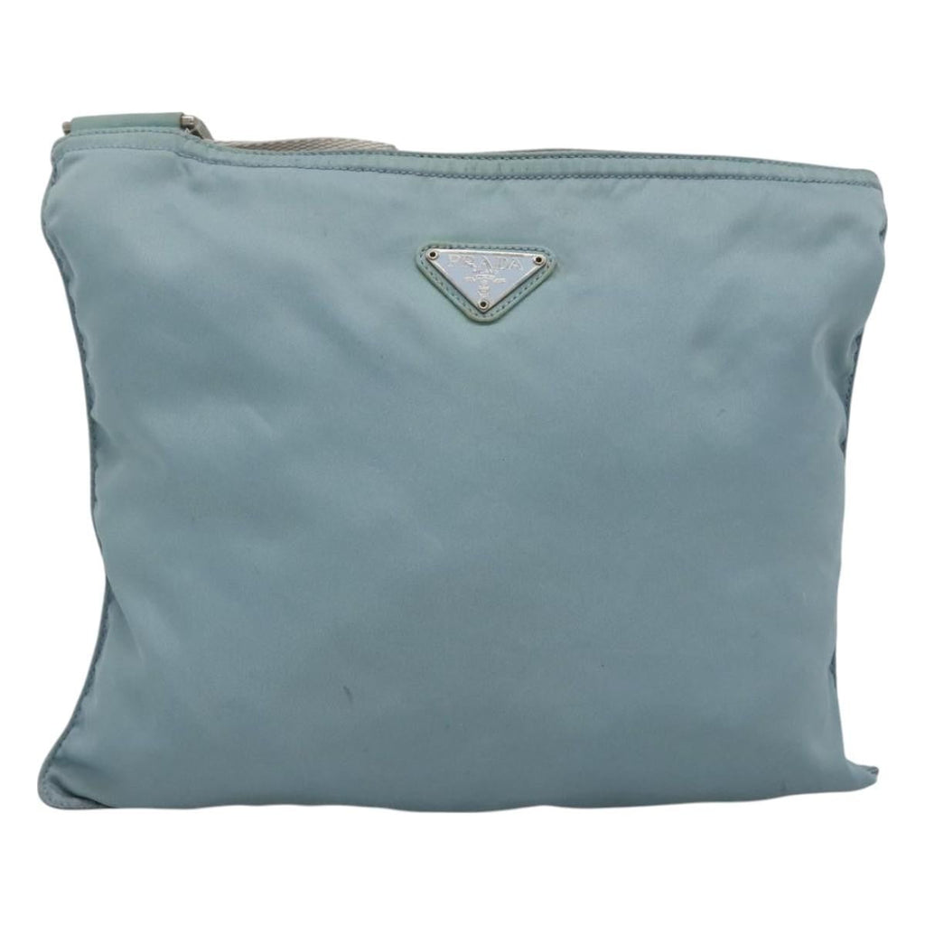 Prada Flat Messenger Bag Tessuto Blue Nylon Shoulder Bag Bag (Pre-Owned)