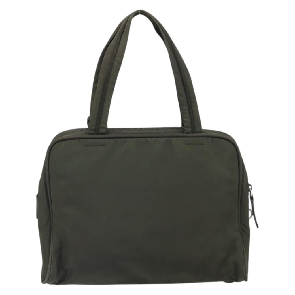 Prada Zip Around Tote Tessuto Khaki Nylon Handbag (Pre-Owned)