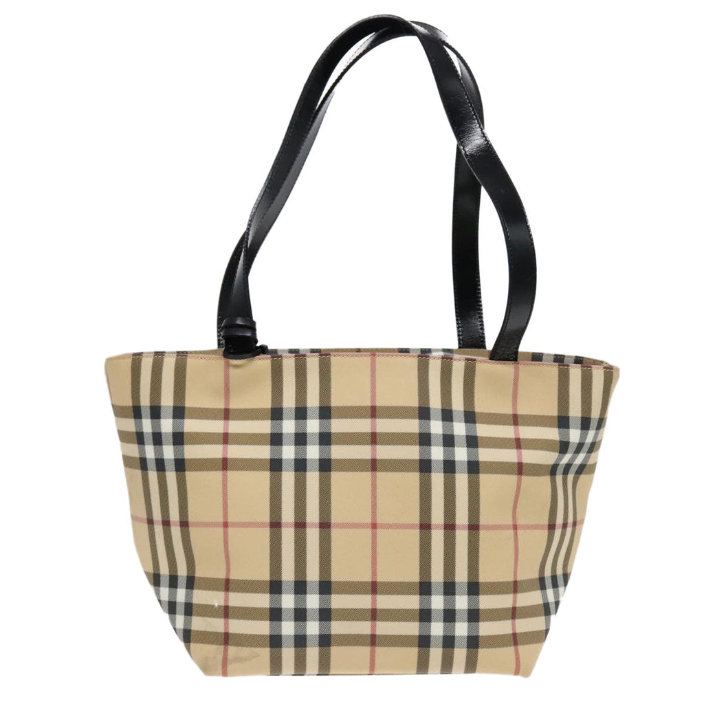 Burberry Nova Check Handbag Nova Check Canvas Beige Canvas Handbag (Pre-Owned)