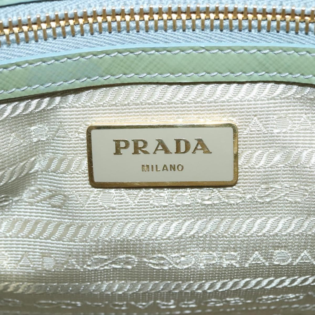 Prada Double Zip Lux Tote Saffiano Leather Gold Leather Handbag (Pre-Owned)