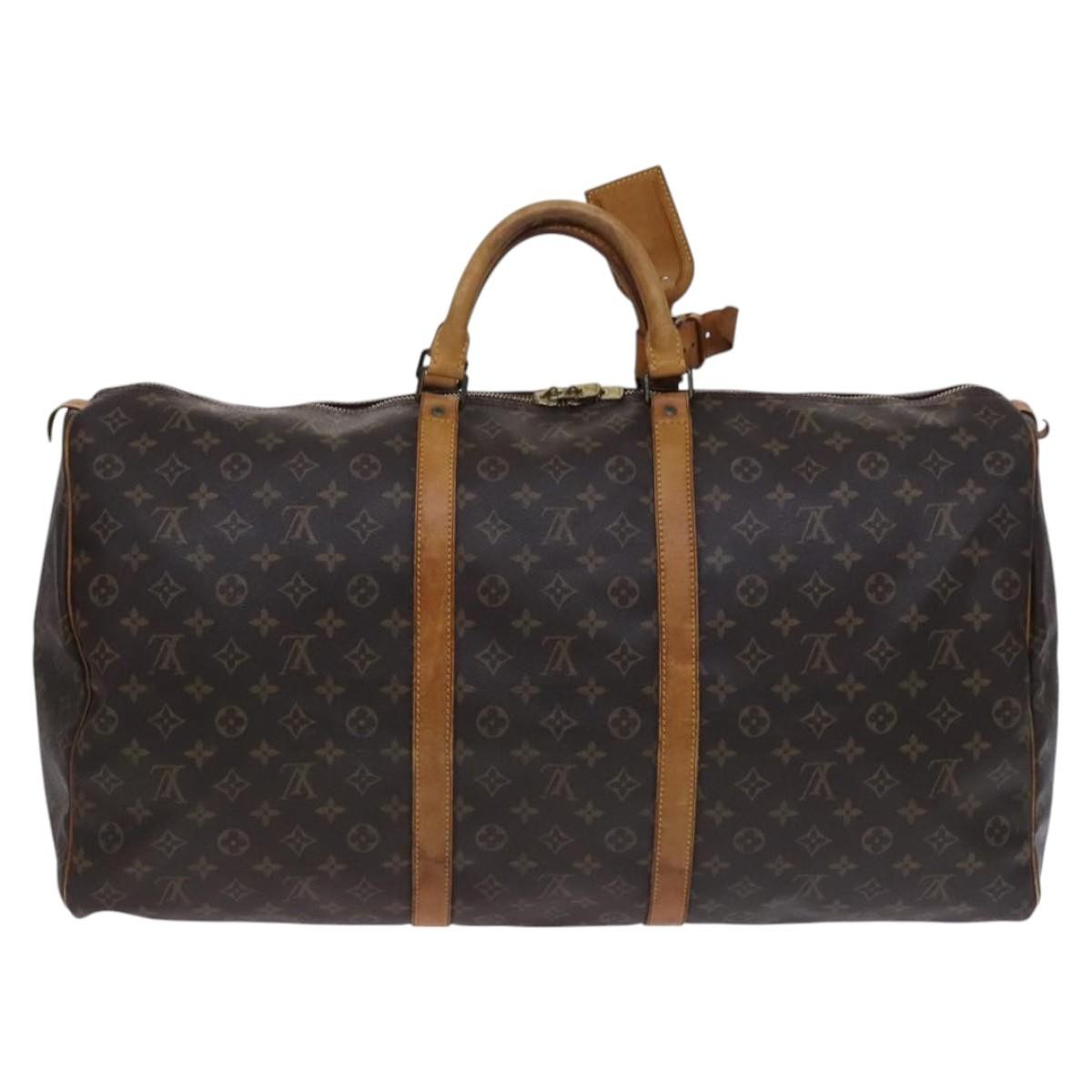 Louis Vuitton Keepall Bag Monogram Canvas Brown Canvas Travel Bag Bag (Pre-Owned)