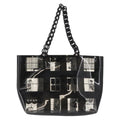 Chanel Coco Window Tote Printed Vinyl Black Plastic Tote Bag Bag (Pre-Owned)
