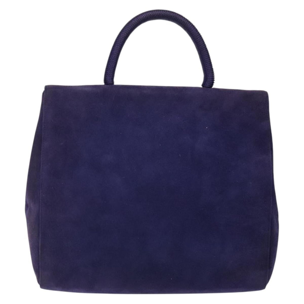 Prada Vintage Handbag Suede Purple Suede Handbag (Pre-Owned)