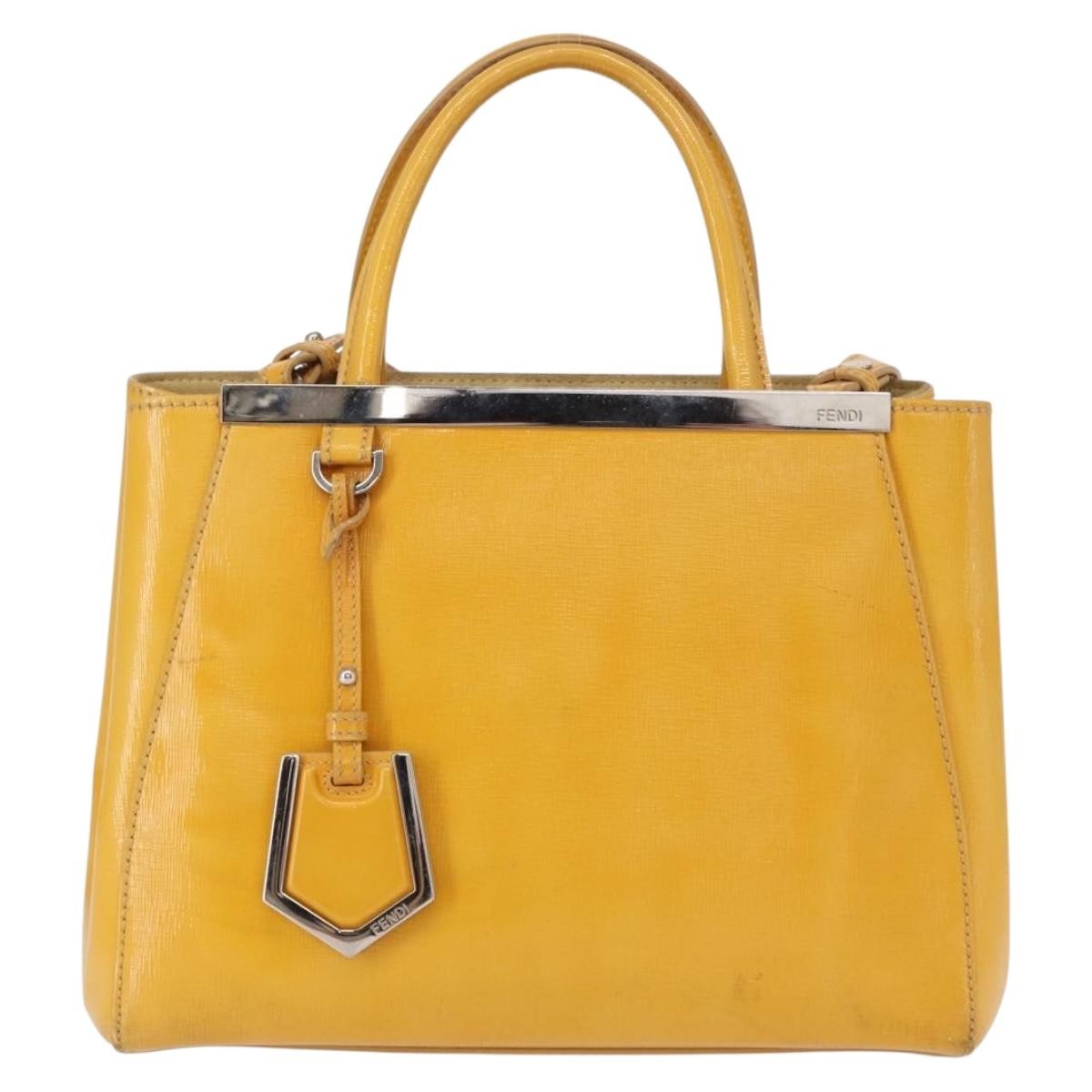 Fendi 2Jours Bag Leather Yellow Leather Handbag (Pre-Owned)
