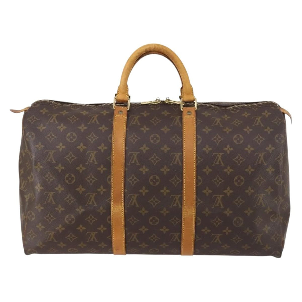 Louis Vuitton Keepall Bag Monogram Canvas Brown Canvas Travel Bag Bag (Pre-Owned)