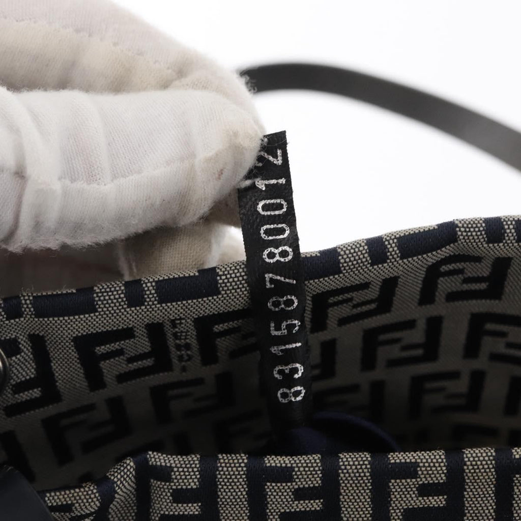 Fendi Shopping Tote Zucchino Canvas Navy Canvas Tote Bag Bag (Pre-Owned)