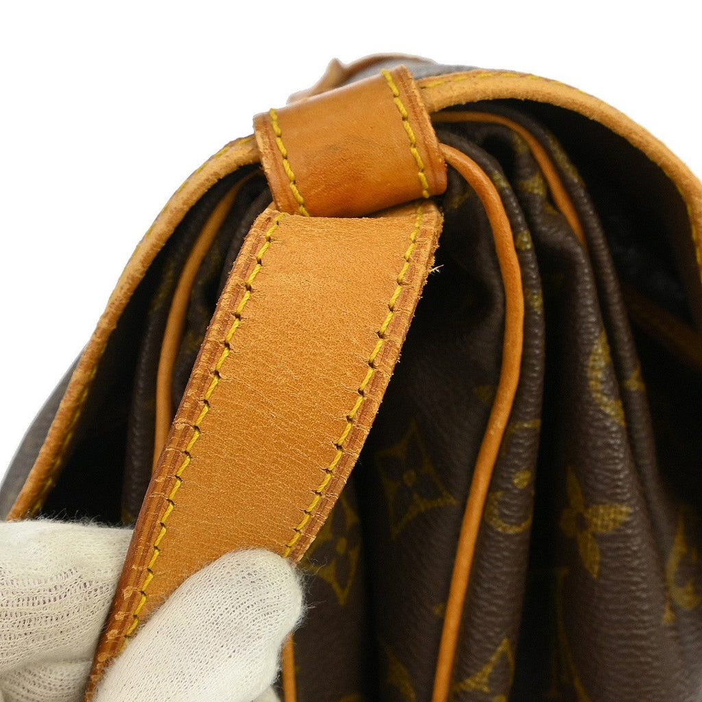 Louis Vuitton Saumur Handbag Monogram Canvas Brown Canvas Shoulder Bag Bag (Pre-Owned)