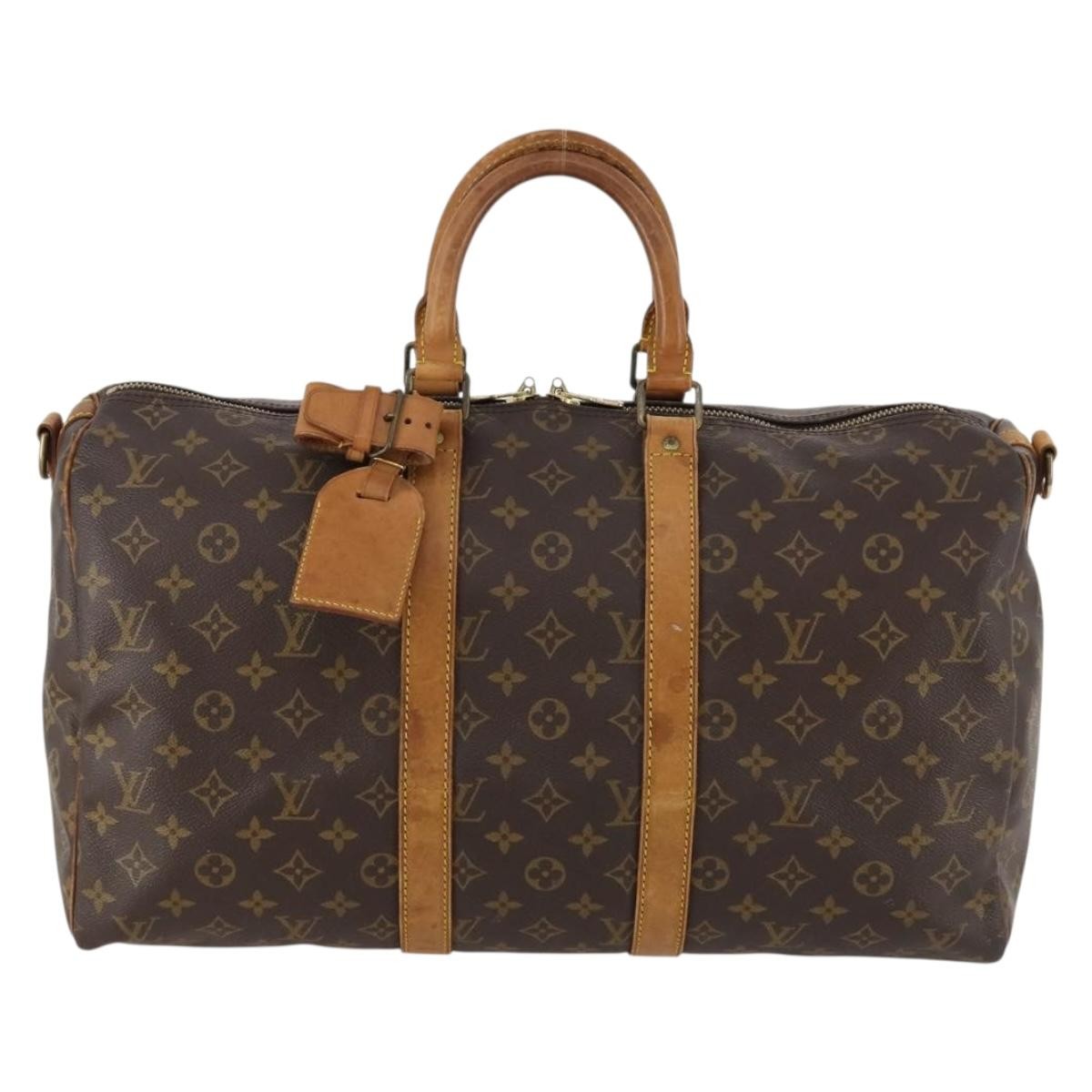 Louis Vuitton Keepall Bandouliere Bag Monogram Canvas Brown Canvas Travel Bag Bag (Pre-Owned)
