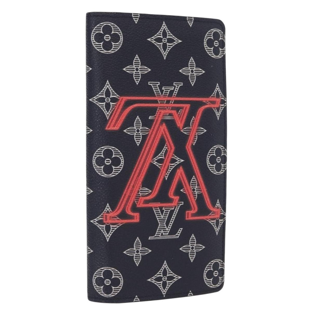 Louis Vuitton Brazza Long Bifold Wallet Monogram Comics Navy Canvas Wallets Accessory (Pre-Owned)