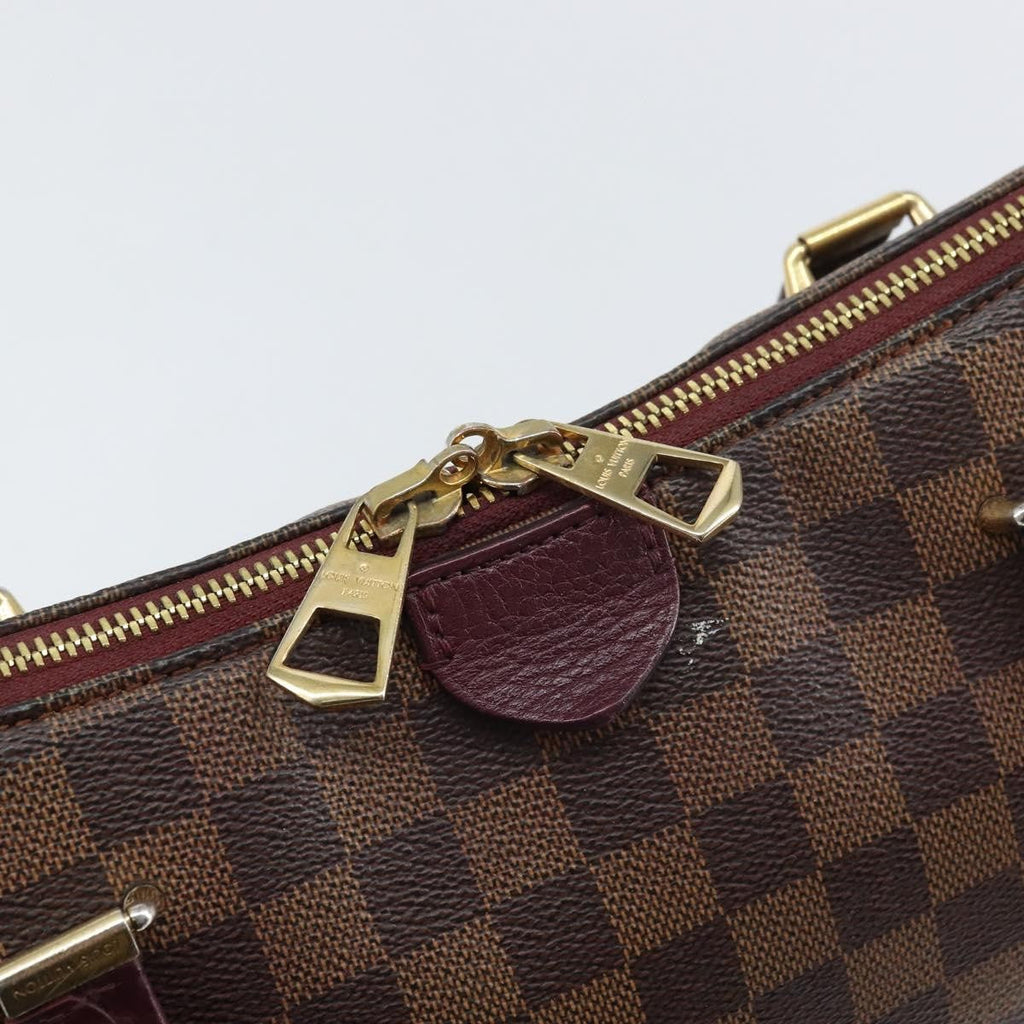 Louis Vuitton Hyde Park Handbag Damier With Leather Brown Canvas Handbag (Pre-Owned)