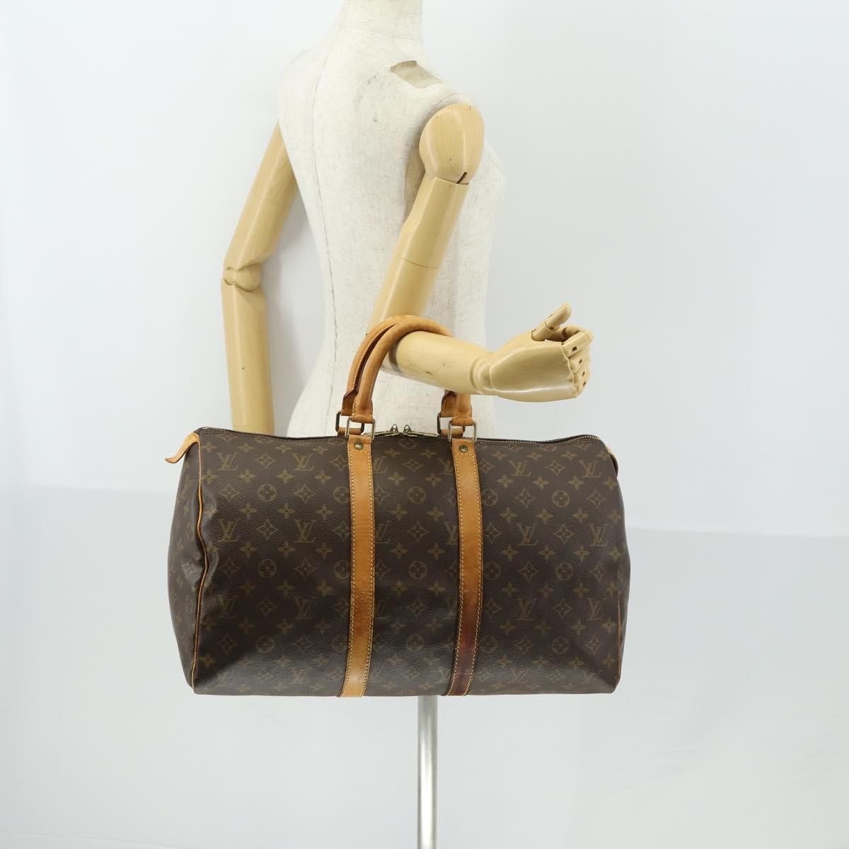 Louis Vuitton Keepall Bag Monogram Canvas Brown Canvas Travel Bag Bag (Pre-Owned)