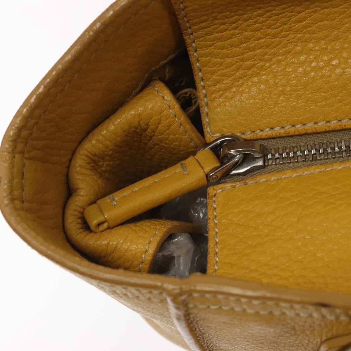 Prada Vintage Handbag Leather Yellow Leather Handbag (Pre-Owned)