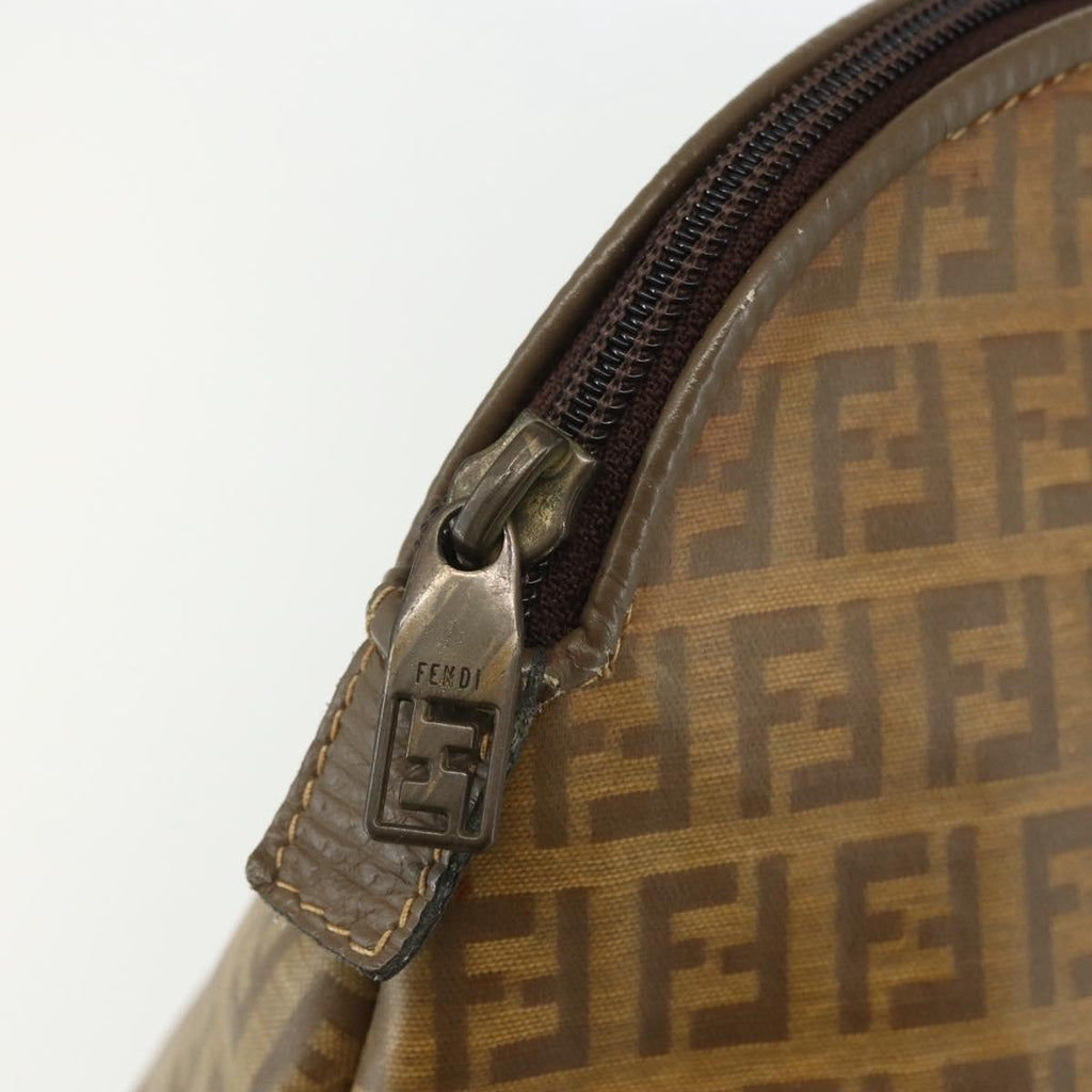 Fendi Zucchino Canvas Brown Canvas Handbag (Pre-Owned)