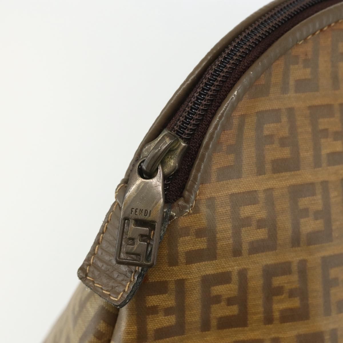 Fendi Zucchino Canvas Brown Canvas Handbag (Pre-Owned)