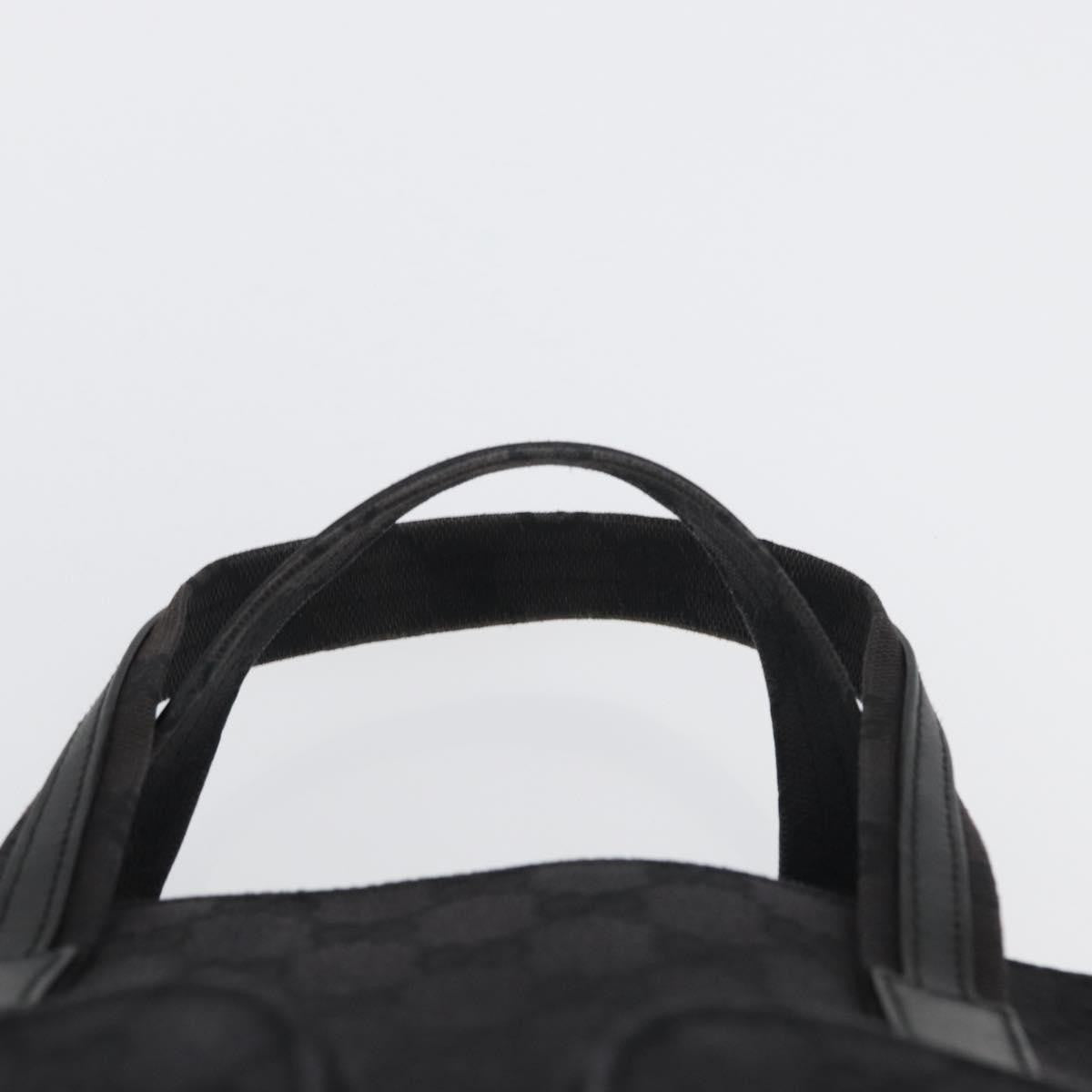 Gucci Double Pocket Tote Gg Canvas Black Canvas Handbag (Pre-Owned)