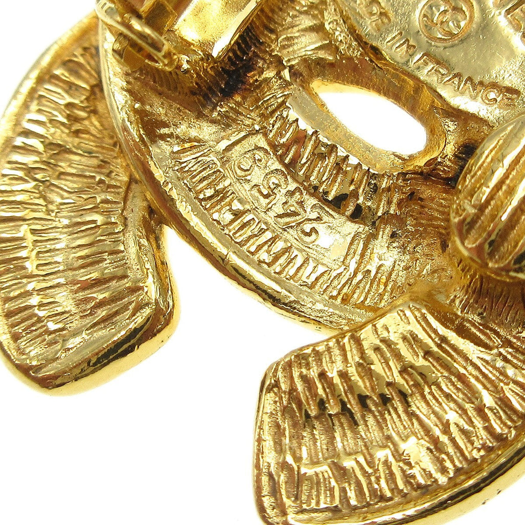 Chanel Cc Clip-On Earrings Metal Gold Gold_Plated Earrings Jewelry (Pre-Owned)