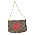 Louis Vuitton Mini Pochette Accessoires Damier Canvas Brown Canvas Clutche & Pouche Bag (Pre-Owned)