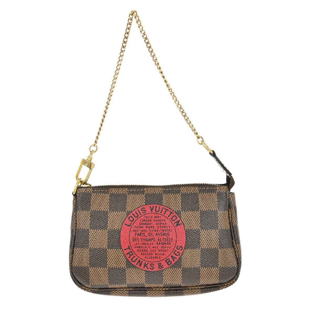 Louis Vuitton Mini Pochette Accessoires Damier Canvas Brown Canvas Clutche & Pouche Bag (Pre-Owned)