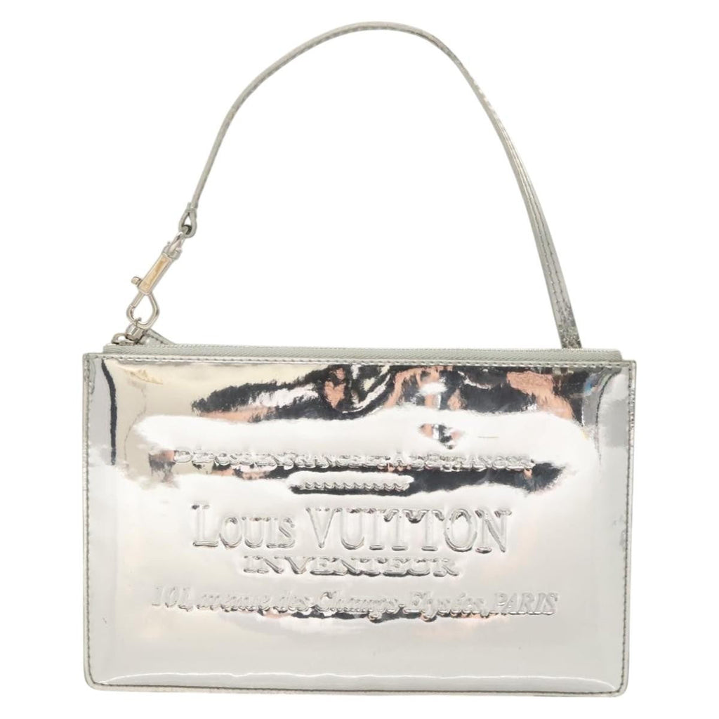 Louis Vuitton Pochette Plate Monogram Mirror Silver Patent_Leather Clutche & Pouche Bag (Pre-Owned)