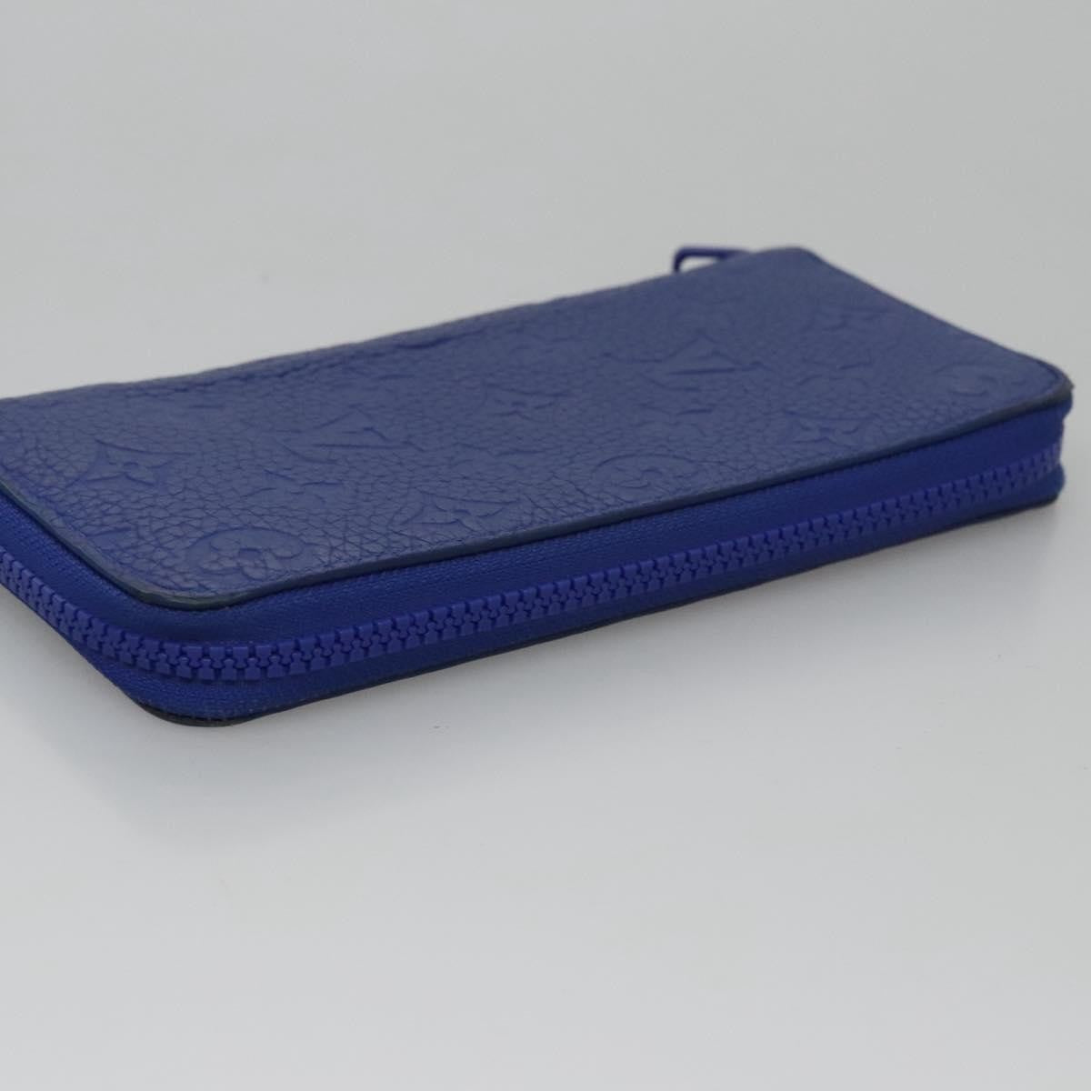 Louis Vuitton Zippy Wallet Nm Taurillon Leather Blue Canvas Wallets Accessory (Pre-Owned)