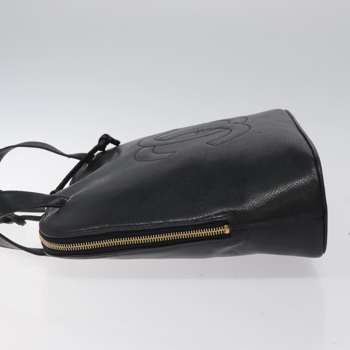 Chanel Vintage Cc Dome Bag Caviar Black Calfskin Handbag (Pre-Owned)