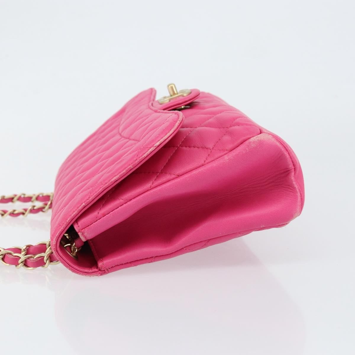 Chanel Mademoiselle Chic Flap Bag Quilted Lambskin Pink Leather Shoulder Bag Bag (Pre-Owned)