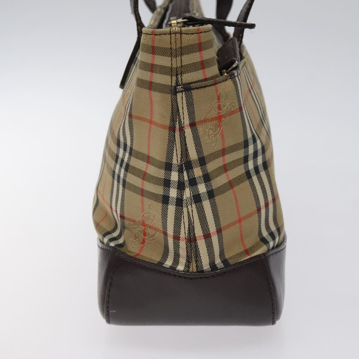 Burberry Nova Check Handbag Nova Check Canvas And Leather Beige Canvas Handbag (Pre-Owned)