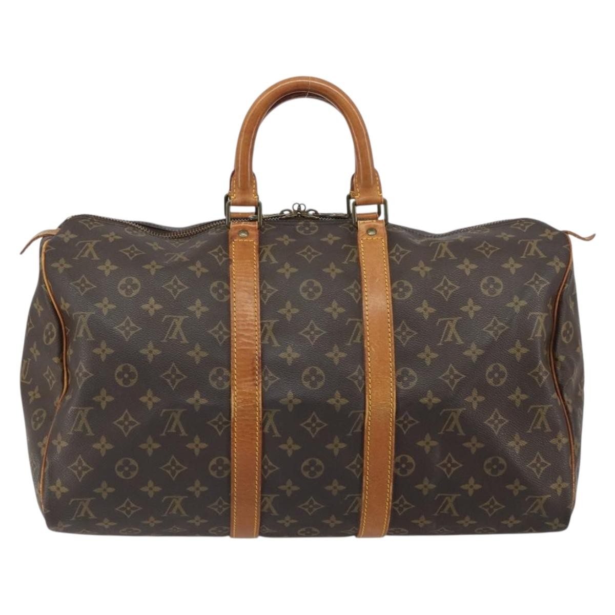 Louis Vuitton Keepall Bag Monogram Canvas Brown Canvas Travel Bag Bag (Pre-Owned)