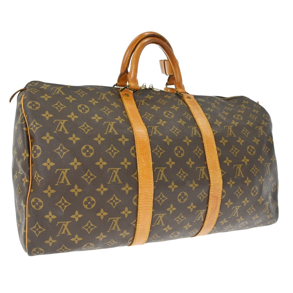 Louis Vuitton Keepall Bag Monogram Canvas Brown Canvas Travel Bag Bag (Pre-Owned)