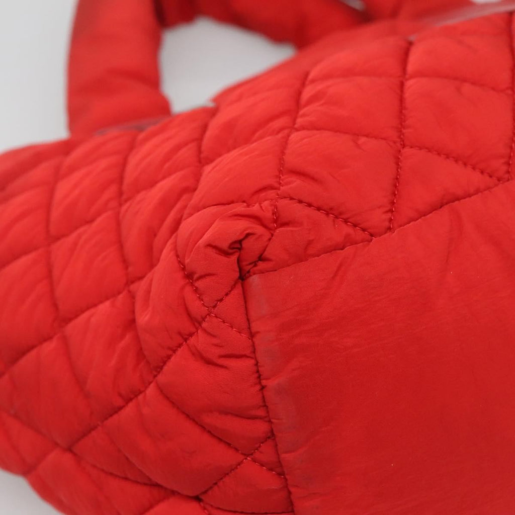 Chanel Coco Cocoon Reversible Tote Quilted Nylon Red Nylon Tote Bag Bag (Pre-Owned)