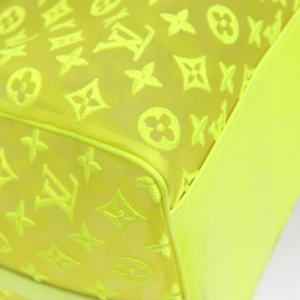Louis Vuitton Keepall Bandouliere Bag Monogram See Through Mesh Yellow Canvas Travel Bag Bag (Pre-Owned)