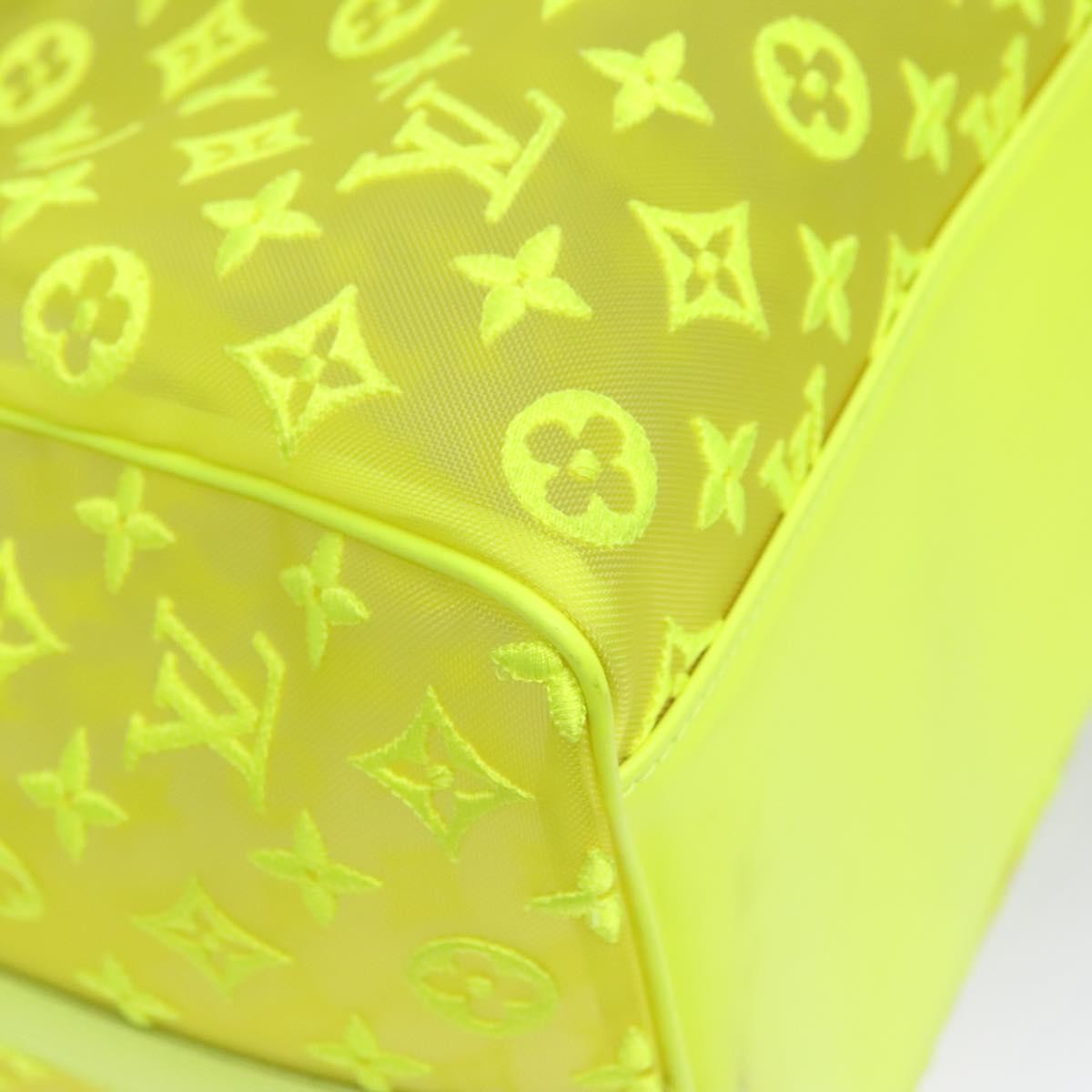 Louis Vuitton Keepall Bandouliere Bag Monogram See Through Mesh Yellow Canvas Travel Bag Bag (Pre-Owned)