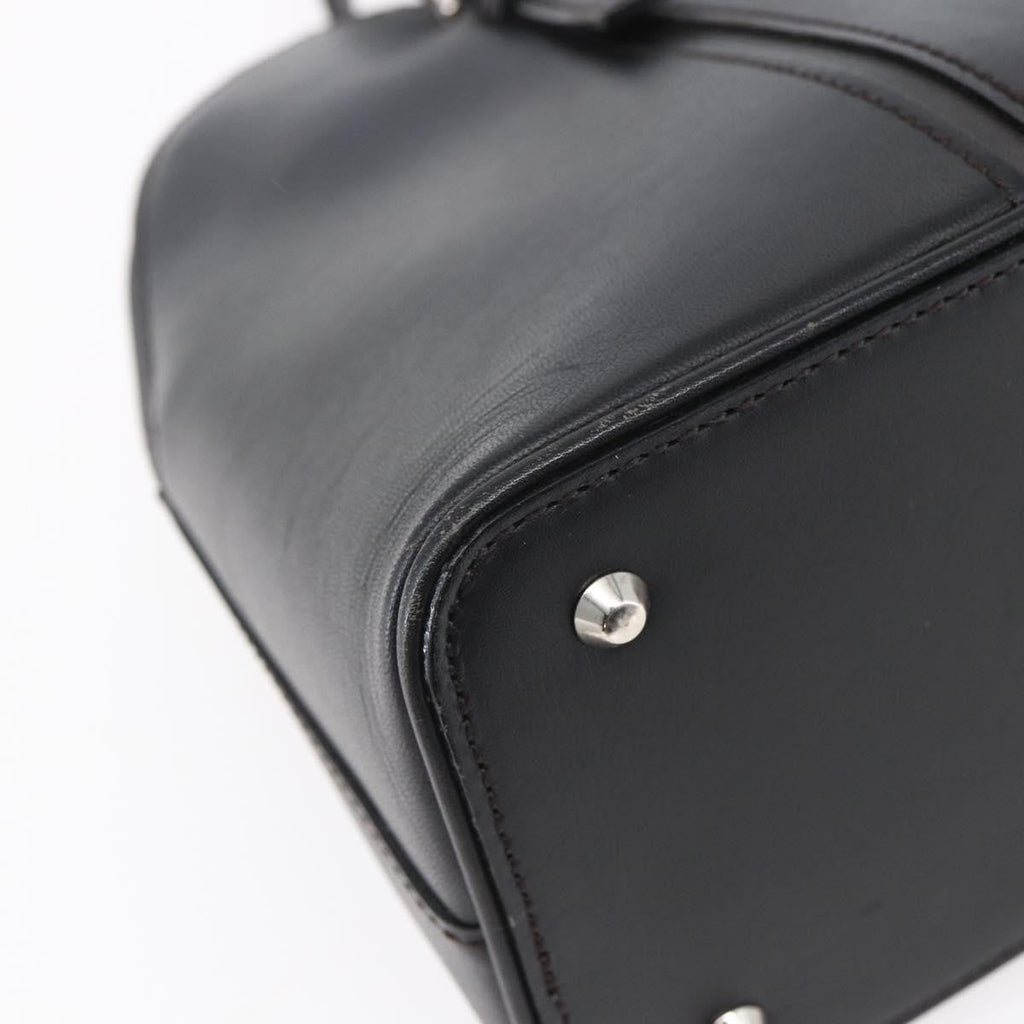 Burberry Vintage Handbag Leather Black Leather Handbag (Pre-Owned)