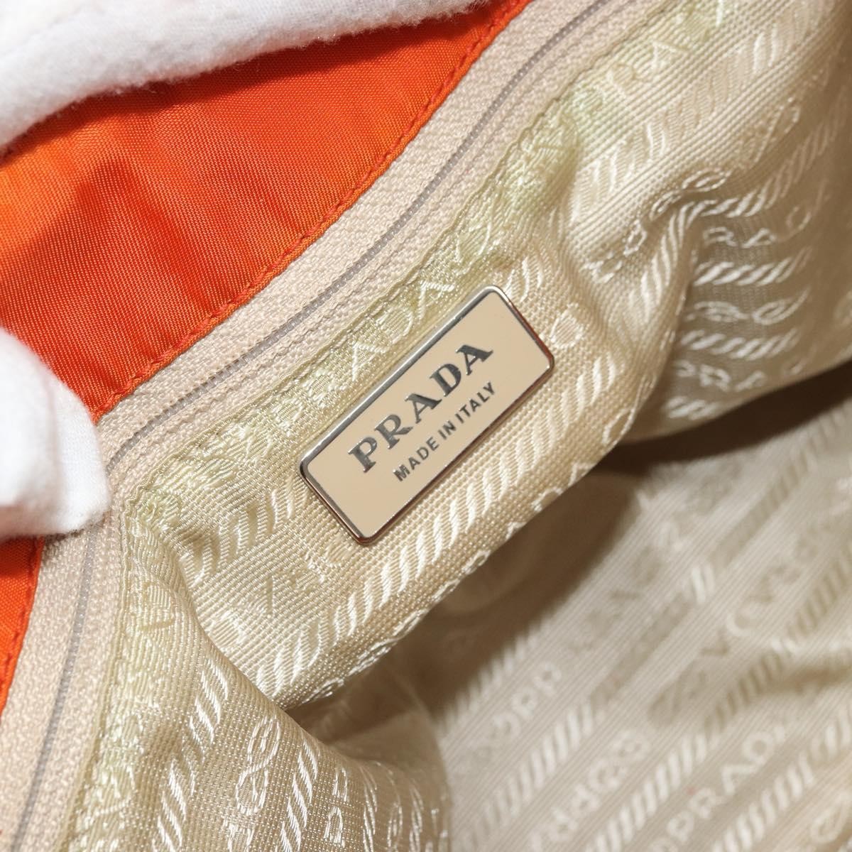 Prada Vintage Tote Tessuto Orange Nylon Tote Bag Bag (Pre-Owned)