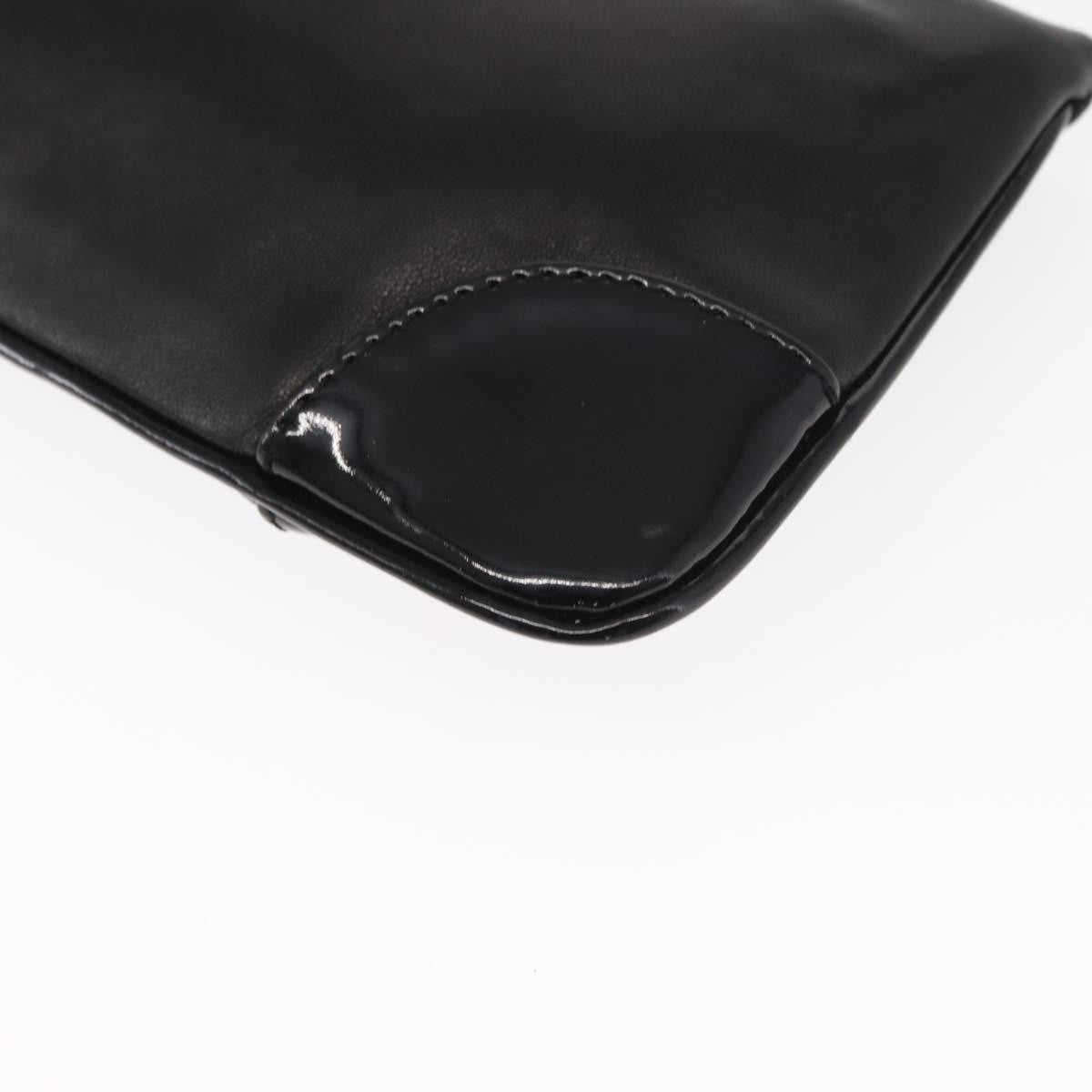 Chanel Camellia Clutch Bag Leather Black Leather Clutche & Pouche Bag (Pre-Owned)
