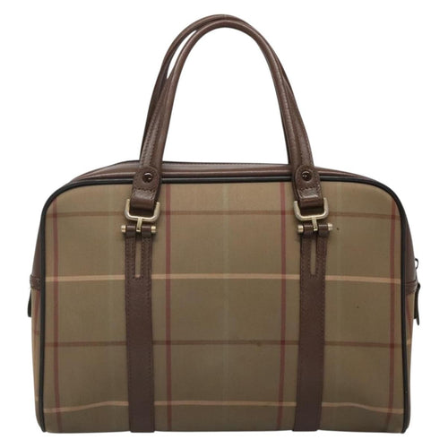 Burberry Nova Check Handbag Nova Check Canvas Beige Canvas Handbag (Pre-Owned)